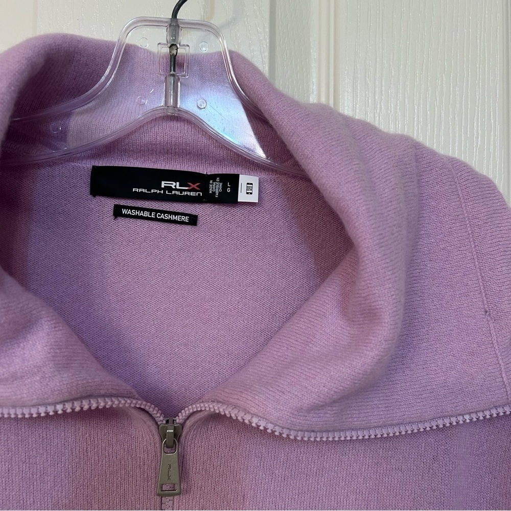 RLX Ralph Lauren Golf Washable Cashmere Full-Zip Sweater in Purple Size L - Picture 5 of 10
